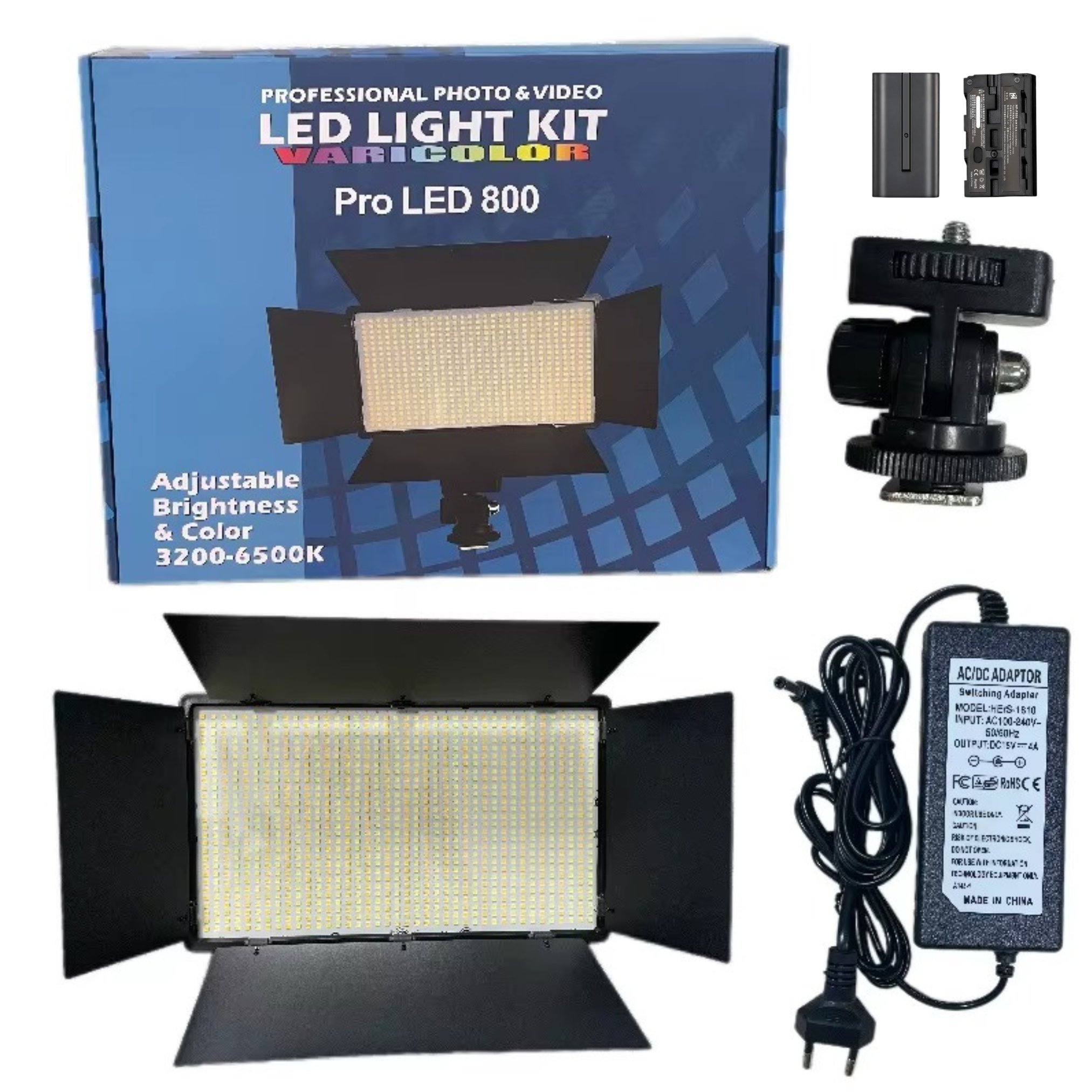 Pro LED 800 Video Light with Stand – Adjustable Bi-Color Studio Lighting for Photography, YouTube & Live Streaming