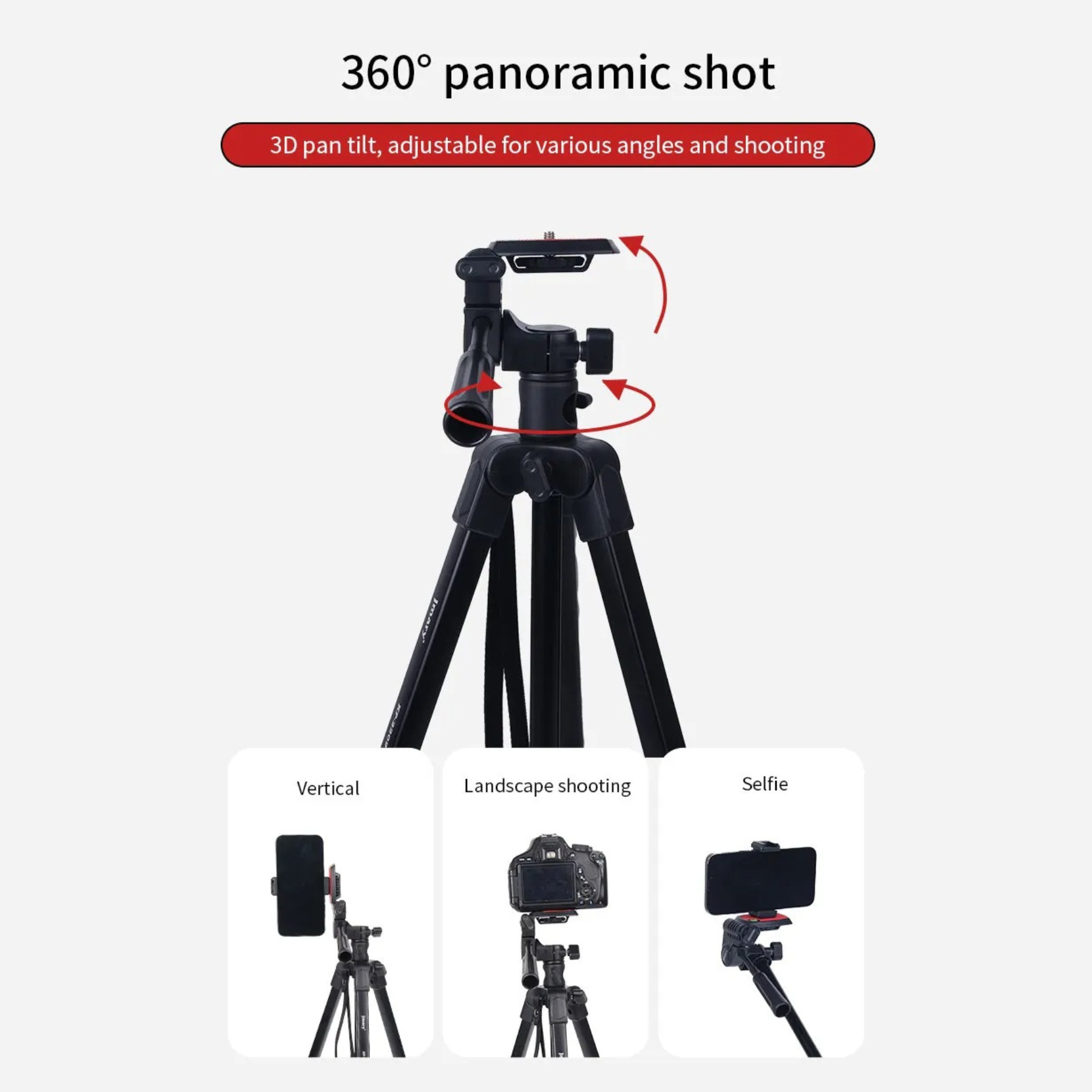 JMARY KP-2209 Tripod Stand – 1.7M Video & Photo Camera Tripod for Phone, DSLR & Vlogging